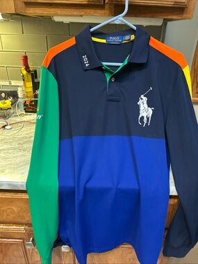 Polo Ralph Lauren US Open 2024 Ball Crew Long Sleeve Tennis Shirt big pony MEN L